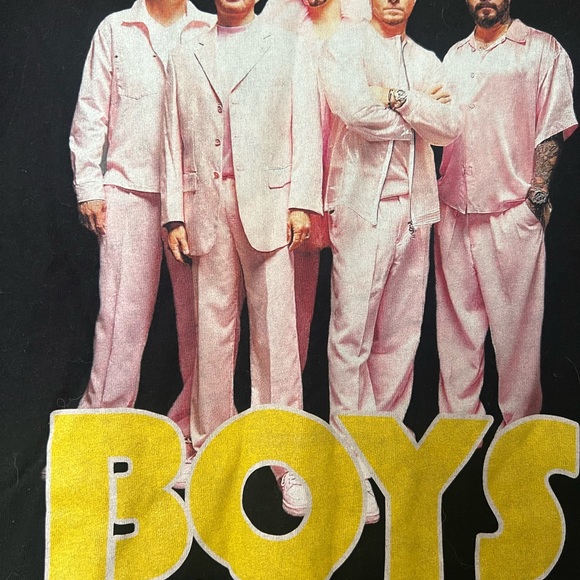 Backstreet boys concert tshirt black yellow white band y2k 2000s vintage top - Picture 2 of 5